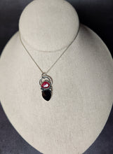 Load image into Gallery viewer, Rocky Horror - Don't Dream It with rose-cut rhodolite garnet and radial cut black onyx