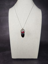 Load image into Gallery viewer, Rocky Horror - Don't Dream It with rose-cut rhodolite garnet and radial cut black onyx