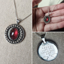 Load image into Gallery viewer, Phish - Fast Enough for You with rose-cut rhodolite garnet / pendant only, no chain