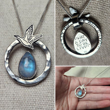 Load image into Gallery viewer, Goose - Empress of Organos with rainbow moonstone / pendant only, no chain