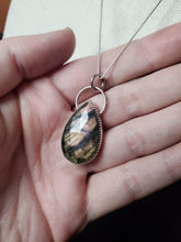 Load image into Gallery viewer, &quot;Don&#39;t let the bastards grind you down&quot; with rose-cut deep purple labradorite
