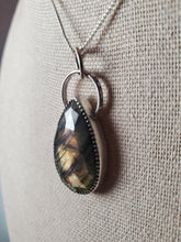Load image into Gallery viewer, &quot;Don&#39;t let the bastards grind you down&quot; with rose-cut deep purple labradorite
