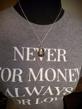 Load image into Gallery viewer, &quot;Don&#39;t let the bastards grind you down&quot; with rose-cut deep purple labradorite
