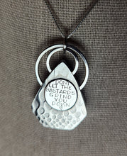 Load image into Gallery viewer, "Don't let the bastards grind you down" with purple haze sunstone
