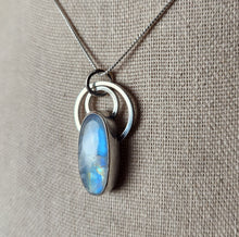 Load image into Gallery viewer, Ram Dass "we're all just walling each other home" with rainbow moonstone
