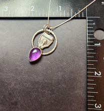 Load image into Gallery viewer, Resist/"Don't let the bastards grind you down" with amethyst pendant only/no chain
