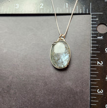 Load image into Gallery viewer, Phish - More with silver sheen aquamarine [pendant only]
