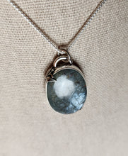 Load image into Gallery viewer, Phish - More with silver sheen aquamarine [pendant only]
