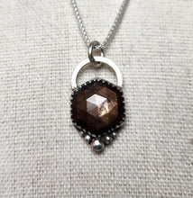 Load image into Gallery viewer, Phish - Drift While You're Sleeping with rose-cut chocolate sapphire [pendant only]
