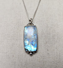 Load image into Gallery viewer, Billy Strings - In the Clear with rainbow moonstone [pendant only/no chain]
