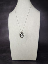 Load image into Gallery viewer, Phish - Twenty Years Later with honeycomb-cut silver sheen obsidian [pendant only/no chain]
