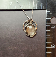 Load image into Gallery viewer, Phish - Twenty Years Later with honeycomb-cut silver sheen obsidian [pendant only/no chain]
