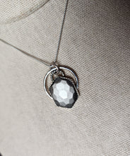 Load image into Gallery viewer, Phish - Twenty Years Later with honeycomb-cut silver sheen obsidian [pendant only/no chain]
