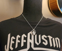 Load image into Gallery viewer, Phish - Twenty Years Later with honeycomb-cut silver sheen obsidian [pendant only/no chain]
