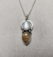 Load image into Gallery viewer, Billy Strings - Gild the Lily with white moonstone and golden rutilated quartz
