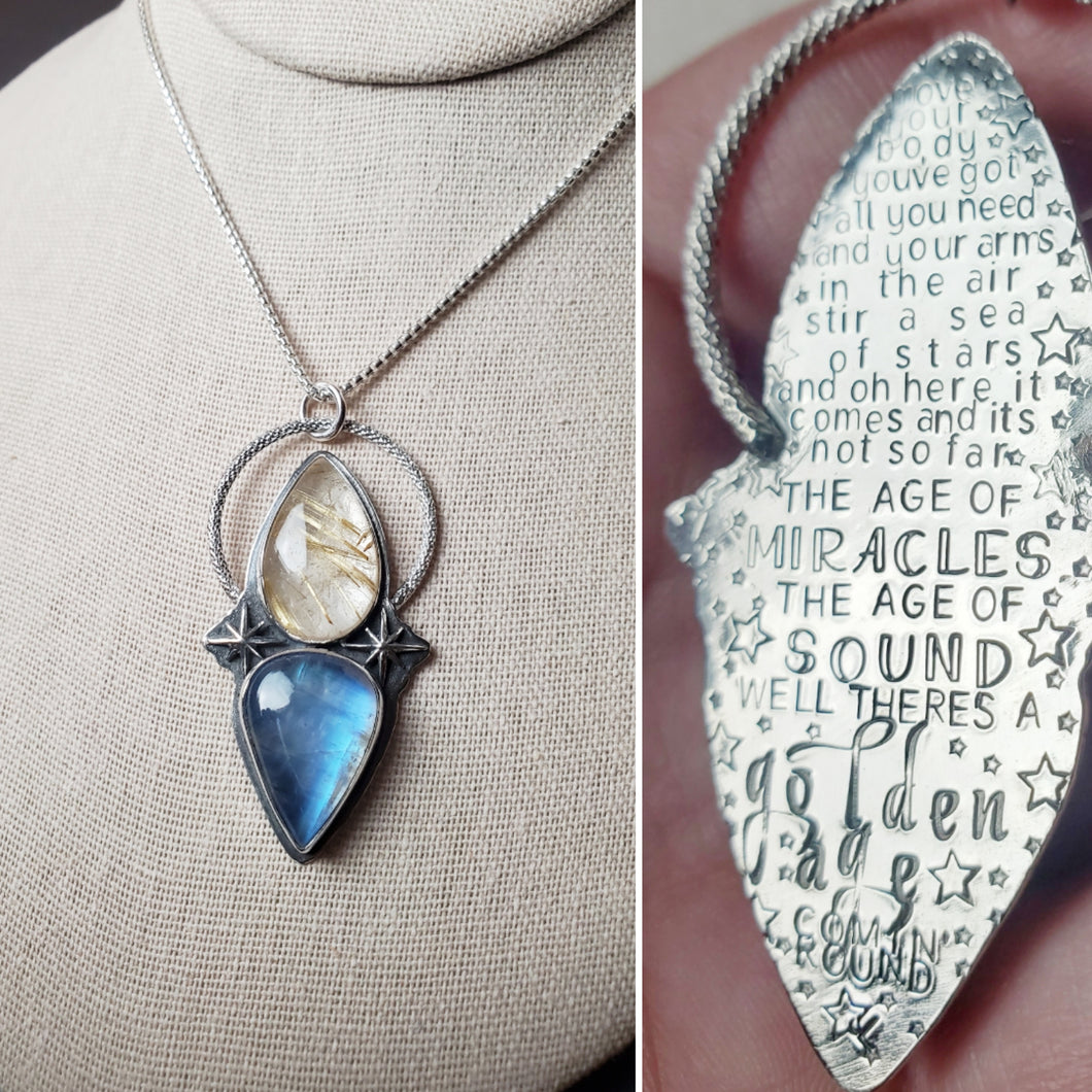 TV on the Radio - Golden Age with golden rutilated quartz and moonstone