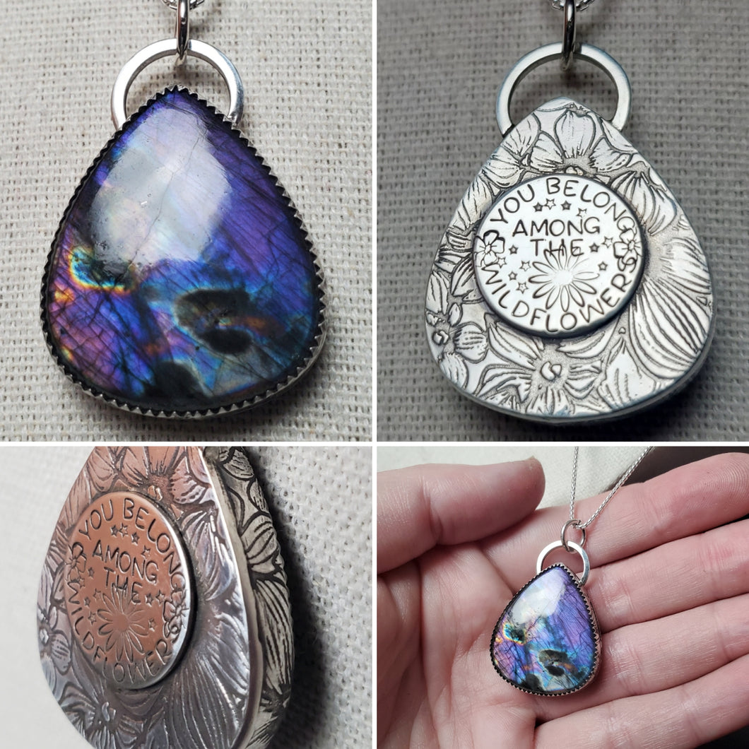Wildflowers with labradorite