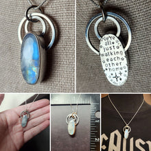 Load image into Gallery viewer, Ram Dass "we're all just walling each other home" with rainbow moonstone
