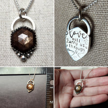Load image into Gallery viewer, Phish - Drift While You're Sleeping with rose-cut chocolate sapphire [pendant only]
