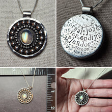 Load image into Gallery viewer, Phish - The Lizards with rainbow moonstone [pendant only/no chain]
