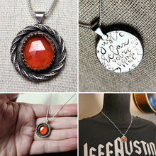 Load image into Gallery viewer, Phish - Strange Design with rose-cut hessonite garnet
