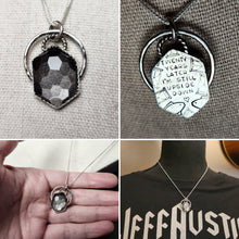 Load image into Gallery viewer, Phish - Twenty Years Later with honeycomb-cut silver sheen obsidian [pendant only/no chain]
