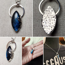 Load image into Gallery viewer, Billy Strings - I Believe in You with labradorite - pendant only/no chain
