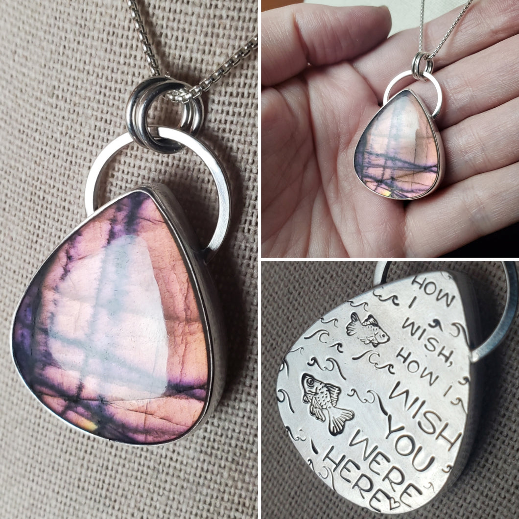 Wish You Were Here with pink labradorite