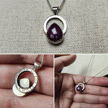 Load image into Gallery viewer, Phish - The Lizards with silver sheen ruby / pendant only, chains available separately
